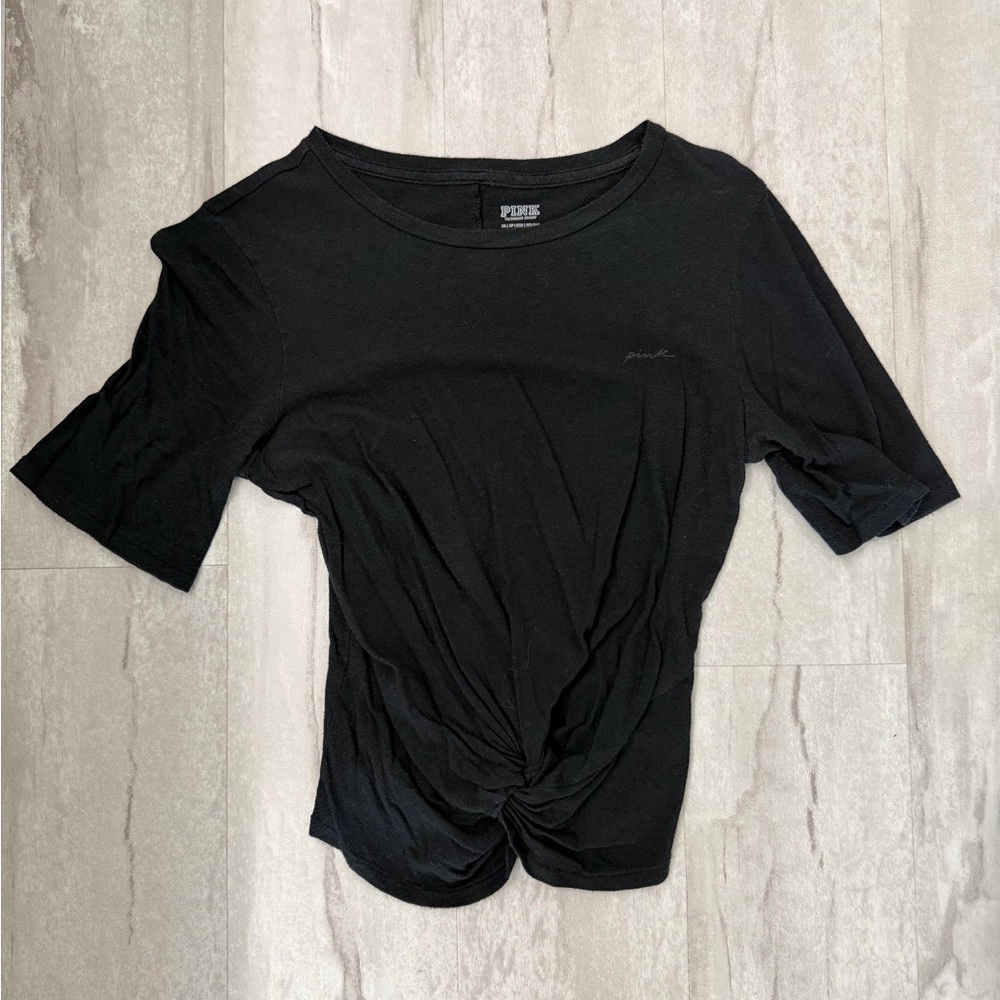 PINK Victoria's Gray and Black twist front tee bundle - Picture 4 of 5